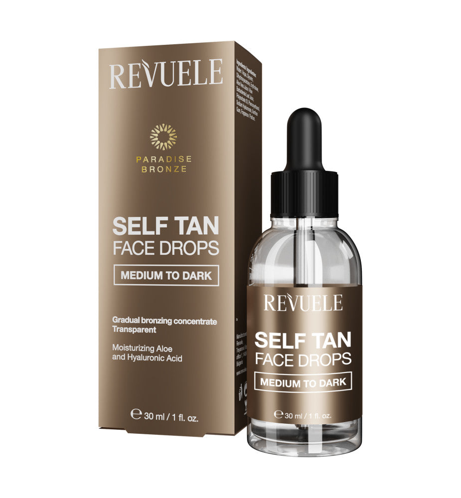 REVUELE SELF TAN FACE DROPS MEDIUM TO DARK